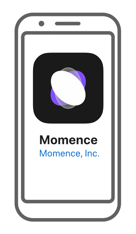 Phone with Momence App Phone with Momence App